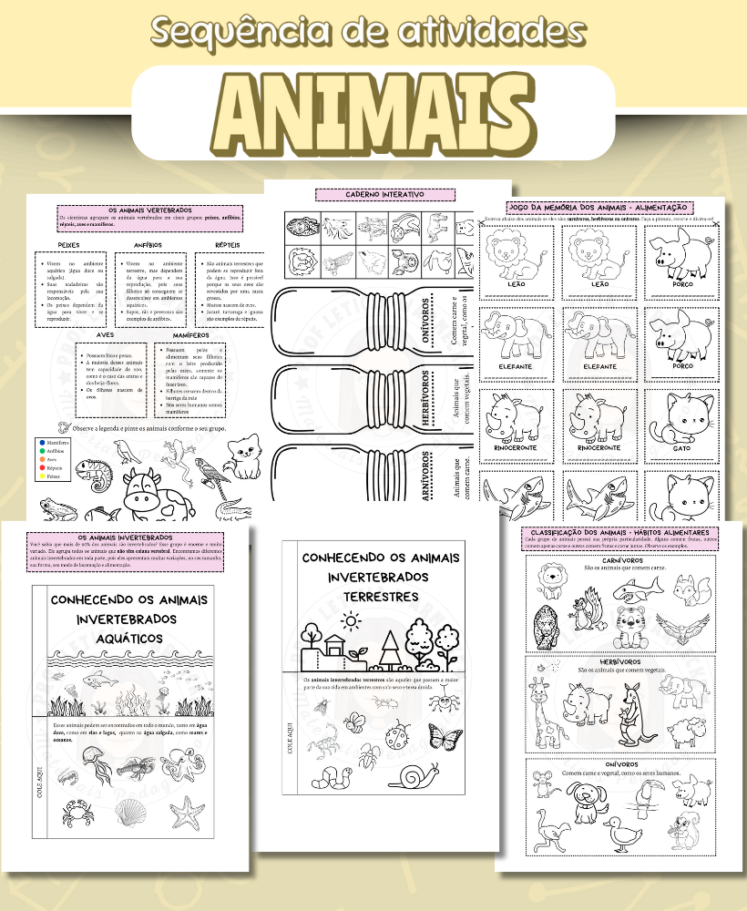 Sequência de atividades sobre os animais