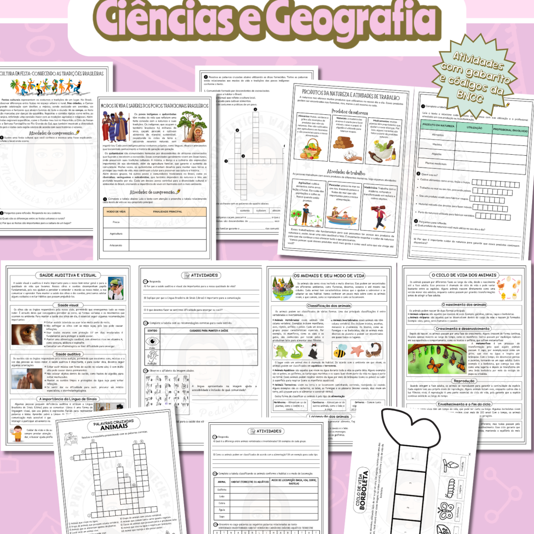 Combo revisão de conteúdos - Ciências e Geografia