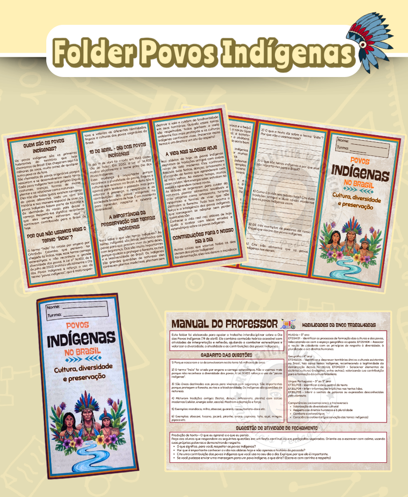 Povos Indígenas no Brasil – Folder + Manual do professor