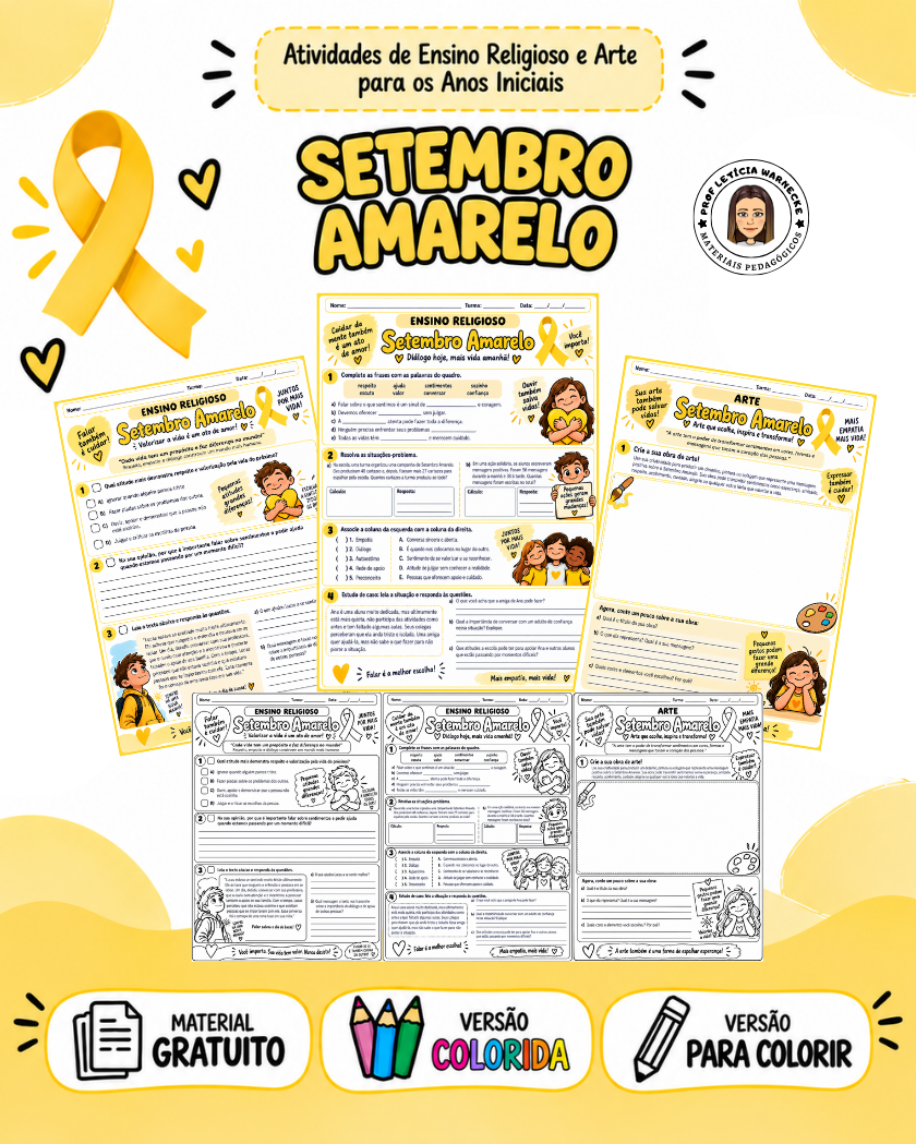 Setembro amarelo - Material gratuito