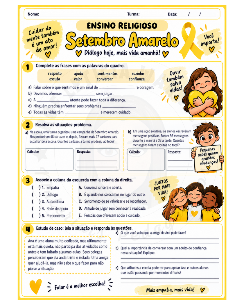 Setembro amarelo - Material gratuito - Imagem 3